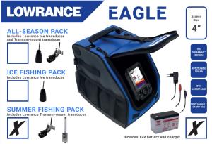 Lowrance Eagle 4X Summer Pack kannettava kaikuluotain