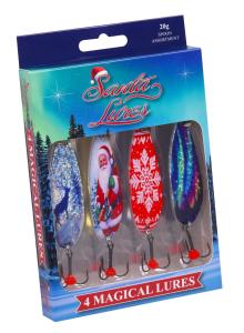 Santa Lures lusikkalajitelma lahjapakkauksessa